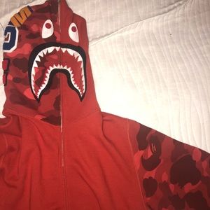 Red bape hoodie size XL